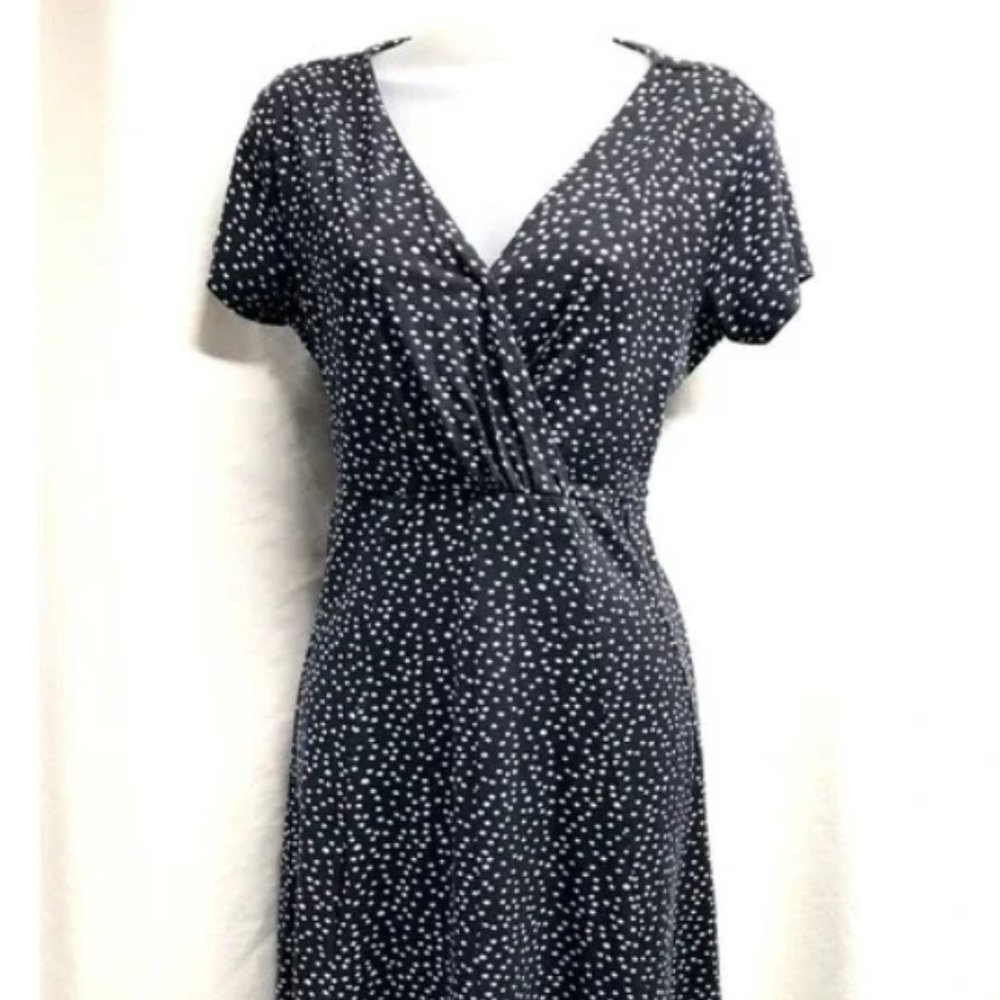 SADE New York Blue Polka Dot Dress Sz 12